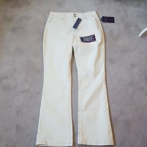 BANDOLINOBLU white denim stretch jeans